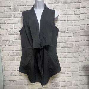 Riders by Lee "On the Go Comfort" Black Tie Drape Collar Pocket Vest Large